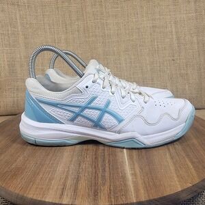 ASICS Gel Dedicate 7 Tennis Shoes White Blue Court Sneakers Women's Size 7